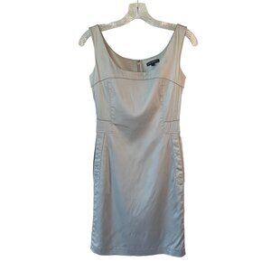 CLUB MONACO Solid Silver Sleeveless Knee-Length Women's Sheath Dress Size 0